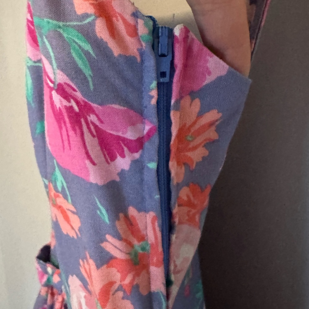 Vintage Laura Ashley Floral Mini Dress Size 12 Sweetheart Cottagecore 80’s Bow - Picture 8 of 9